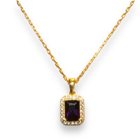 Collier Argent Dorée, Oxyde Violet