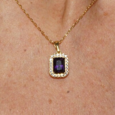 Collier Argent Dorée, Oxyde Violet