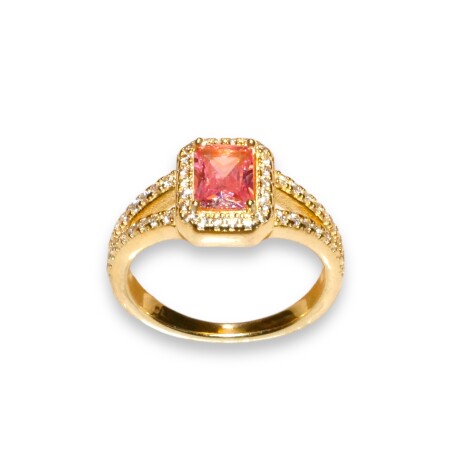 Bague Argent Dorée, Oxyde Rose