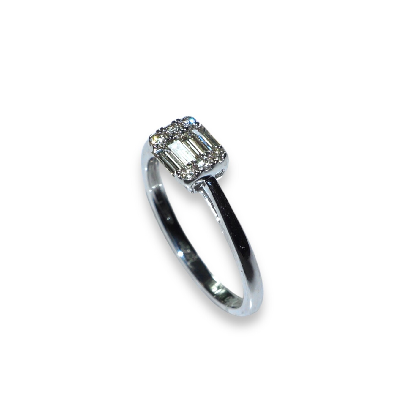 Bague Or Blanc Diamants Baguettes