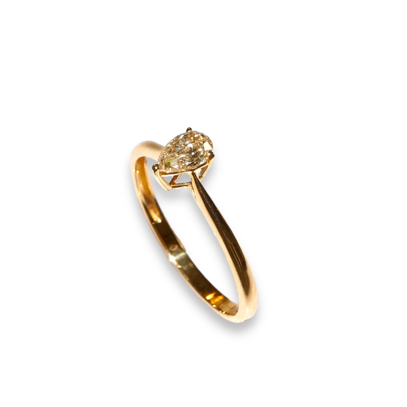 Bague Poire Diamants, Or Jaune