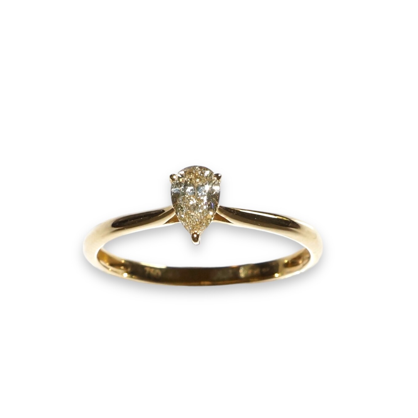 Bague Poire Diamants, Or Jaune