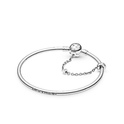 Bracelet Jonc avec Chaîne « One is a Million », Argent