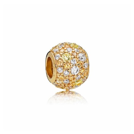 Charm Pavé Oxyde de Zirconium Jaune et Blanc