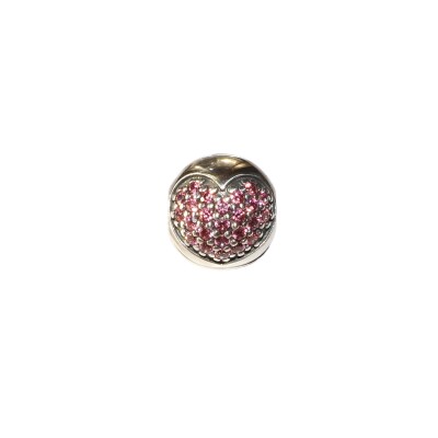 Charm Clip Rond Coeur Oxyde de Zirconium