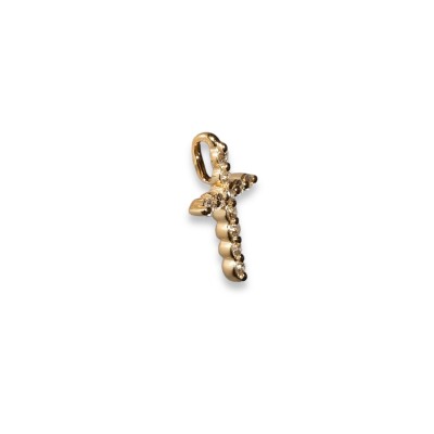 Pendentif Croix Or Jaune Diamants