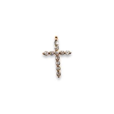 Pendentif Croix Or Jaune Diamants