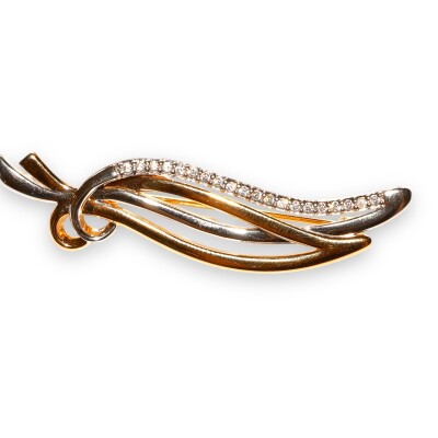 Broche Plaqué Or et Oxyde de Zirconium
