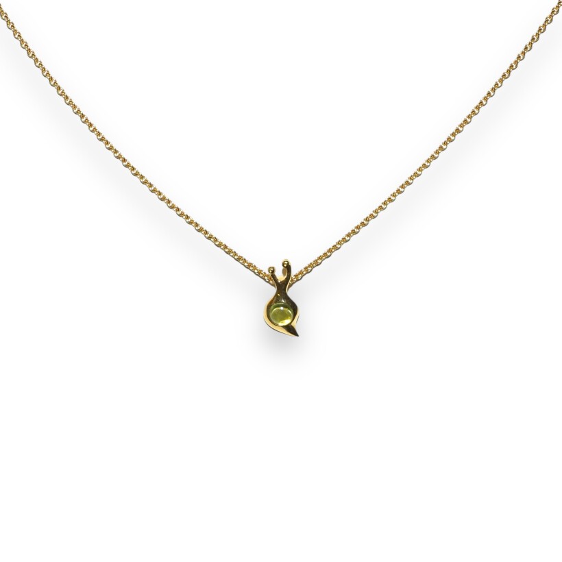 Collier Escargot Péridot, Or Jaune