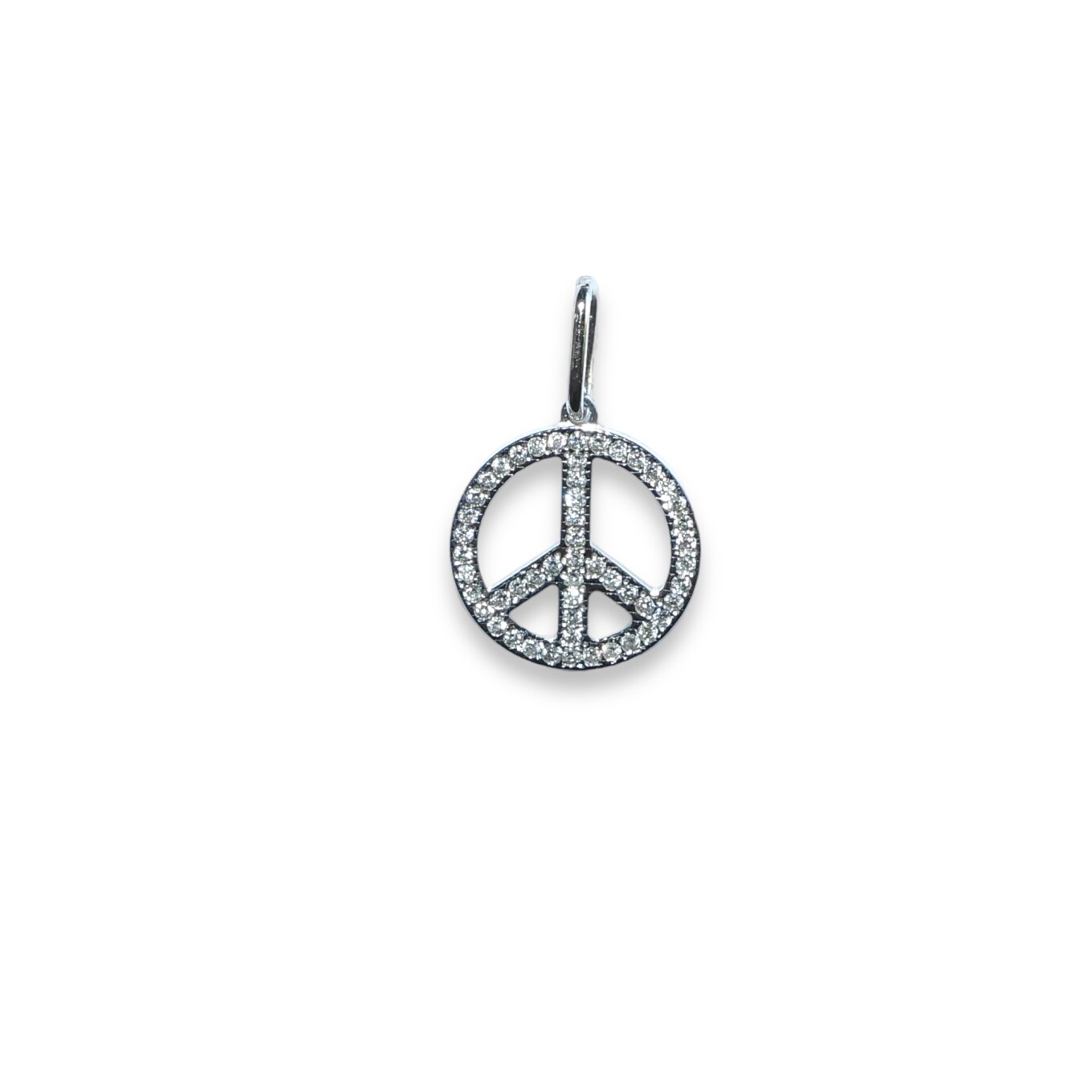 Pendentif Clef de Sol, Or Blanc Diamants