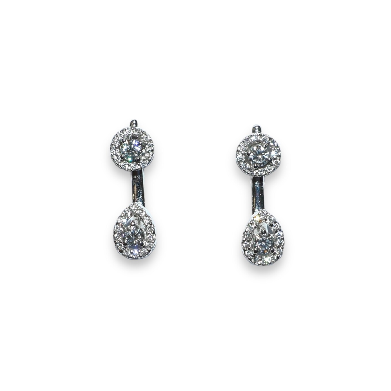 Boucles D’oreilles Pendante One More Or Blanc Diamants