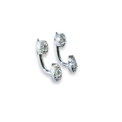 Boucles D’oreilles Pendante One More Or Blanc Diamants