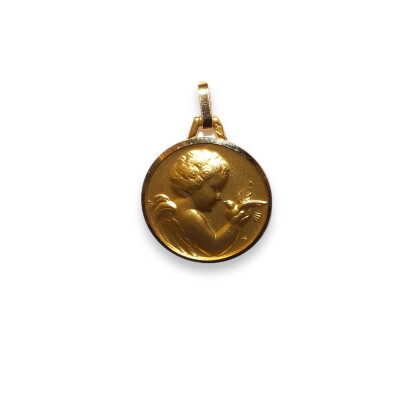 Médaille Ange et Colombes, Or Jaune