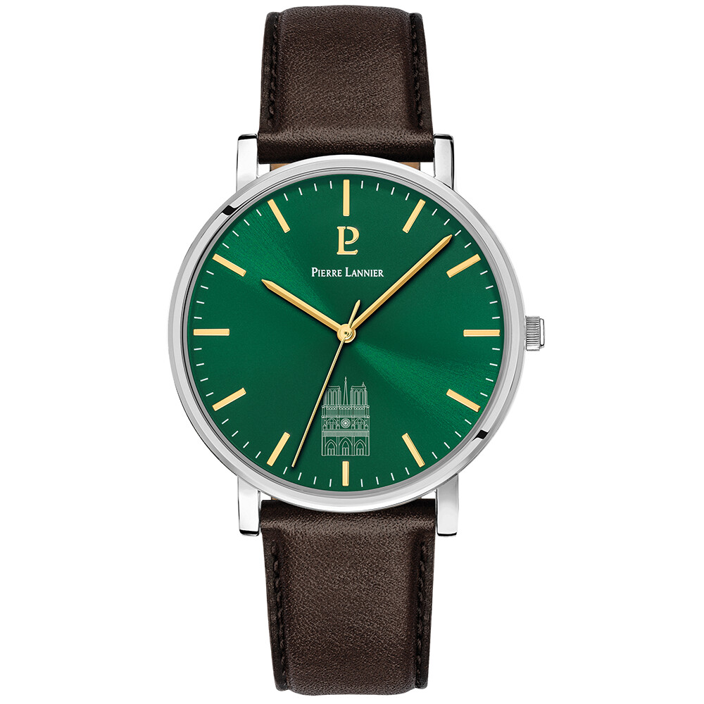 Montre Homme COEUR BATTANT Argenté Cadran Vert