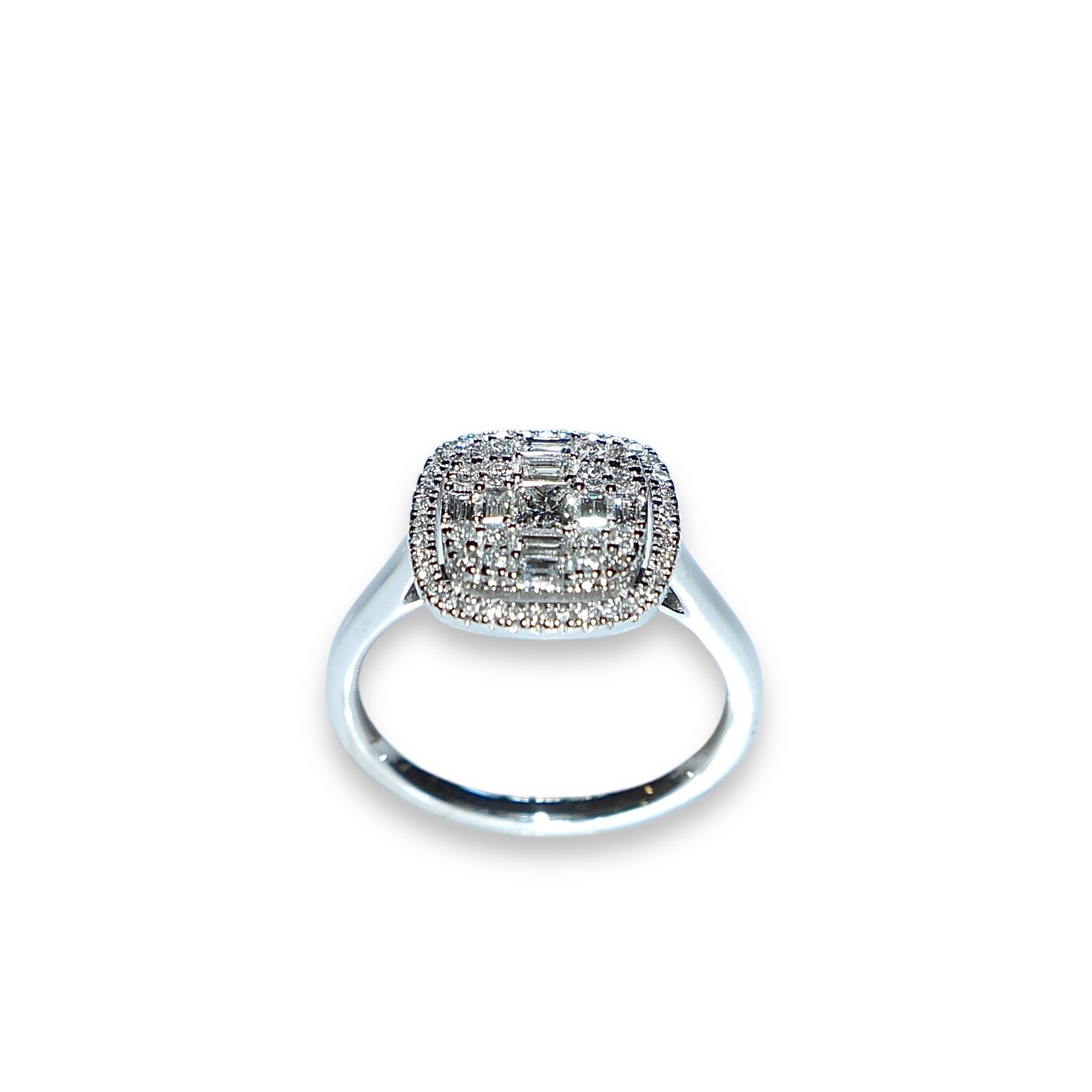 Bague Or Blanc Pavage Diamants