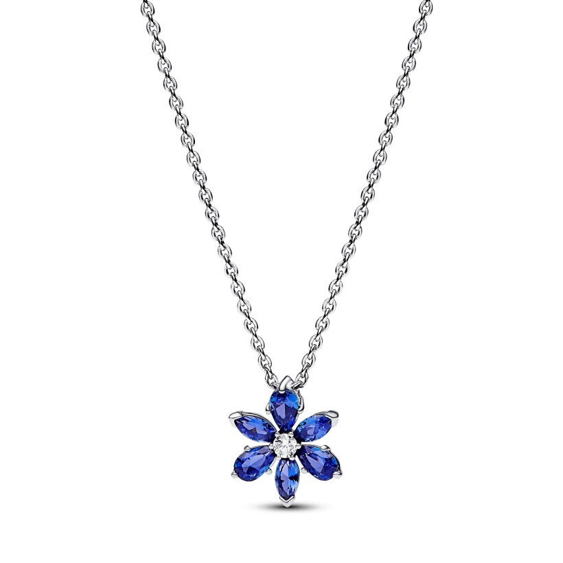 Collier avec Pendentif Herbier Scintillant Bleu en Argent 925/1000 - Pandora Timeless