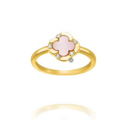 Bague Trèfle Nacre Rose LÉGENDE