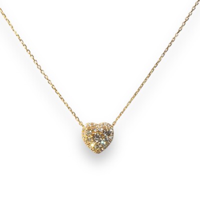 Collier Cœur, Or Jaune et Diamants