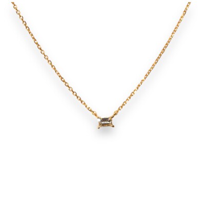 Collier Diamant Baguette, Or Jaune