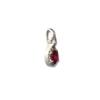 Pendentif Rubis Or Blanc et Diamants