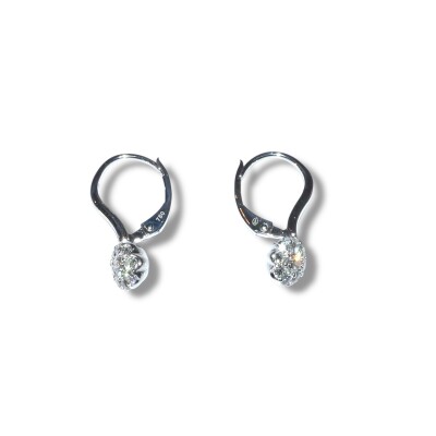 Boucles D’oreilles Or Blanc et Diamants
