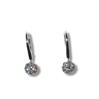 Boucles D’oreilles Or Blanc et Diamants