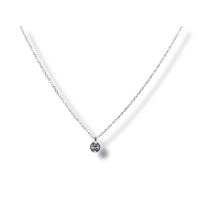 Collier Diamants Serti Clos, Or Blanc