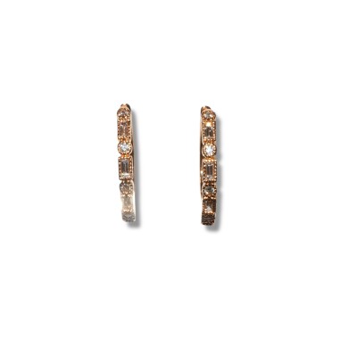 Créoles Diamants, Or Rose