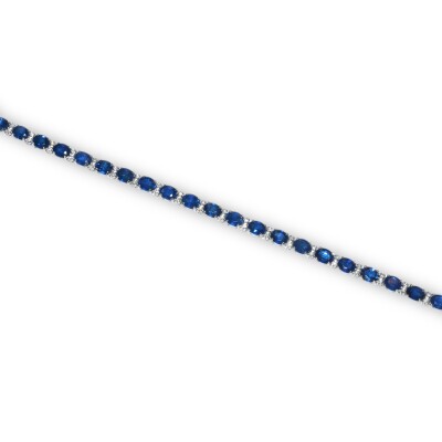 Bracelet Saphir & Diamants, Or Blanc