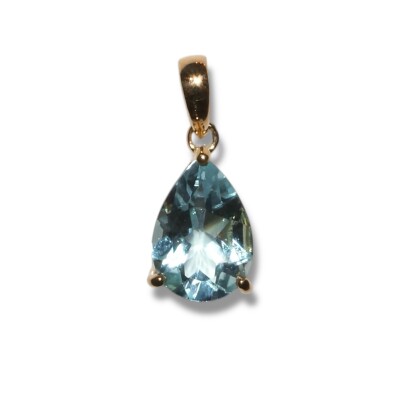 Pendentif Topaze Bleue, Or Jaune