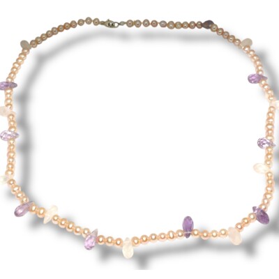 Collier Perles et Améthyste