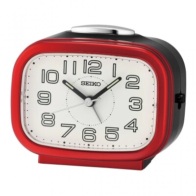 Réveil Seiko Rouge, Fond Blanc