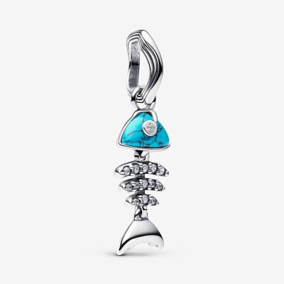 Charm Pendant Arête de Poisson Turquoise
