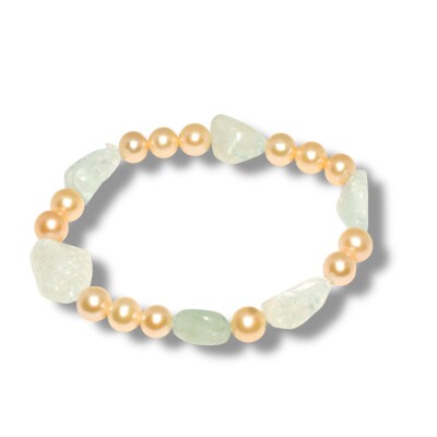 Bracelet Perles + Pierres Bleues