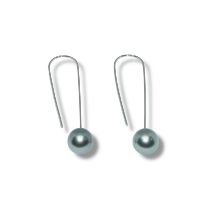 Boucles D’oreilles Perle de Tahiti, Or Blanc