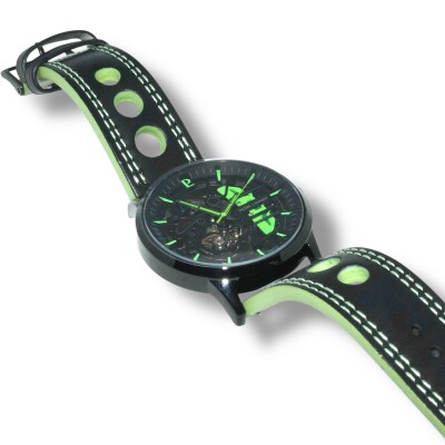 Montre Paddock Vert, Bracelet Cuir à Trou