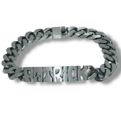 Bracelet Maille Gourmette Prénom Découpé « Patrick »