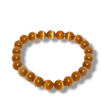 Bracelet Perles Œil de chat 8mm