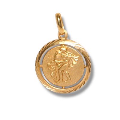 Pendentif Signe astrologique Verseau, Plaqué Or