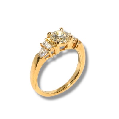 Solitaire Diamants, Or Jaune