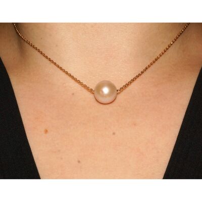 Collier Plaqué Or, Perle d’eau douce