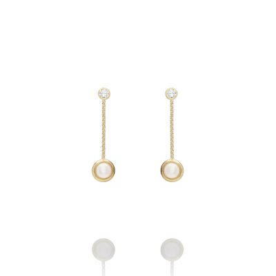 BOUCLES D’OREILLES LYSE – PERLES ET ZIRCONIUM