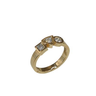 Bague Trilogie 50, Or Jaune