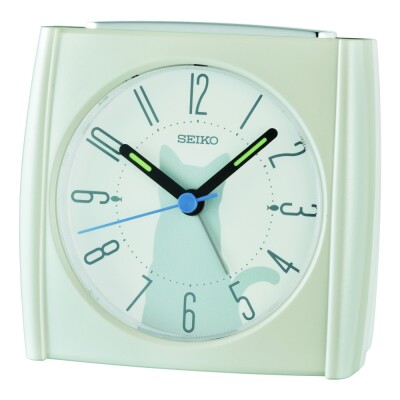 REVEIL PLASTIQUE BLANC SILHOUETTE CHAT