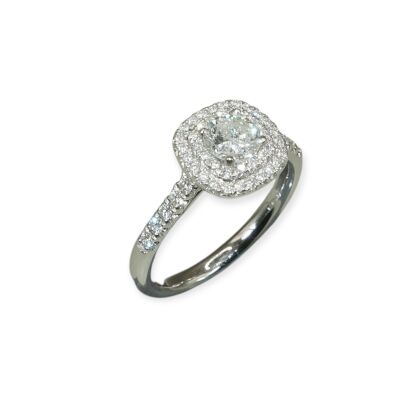 Bague Solitaire Diamants, Or Blanc