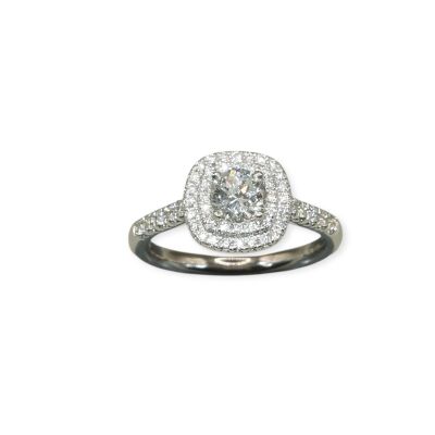 Bague Solitaire Diamants, Or Blanc