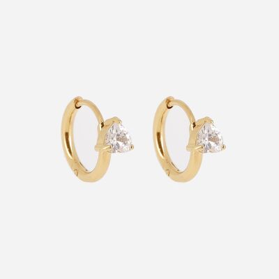 BOUCLE D'OREILLE MINI CREOLE ACIER - Oxyde de Zirconium