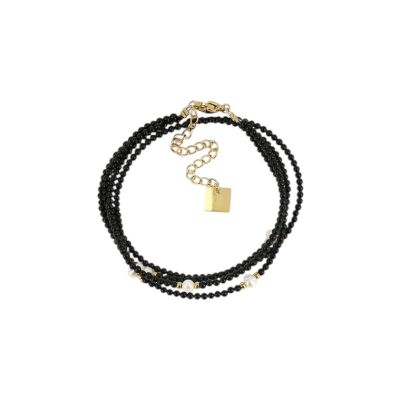 Bracelet LA NATURA, Onyx - ACIER DORÉ
