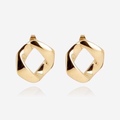 Boucles D’oreilles Médium, Acier Doré