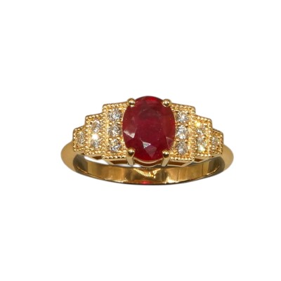 Bague Or Jaune Rubis